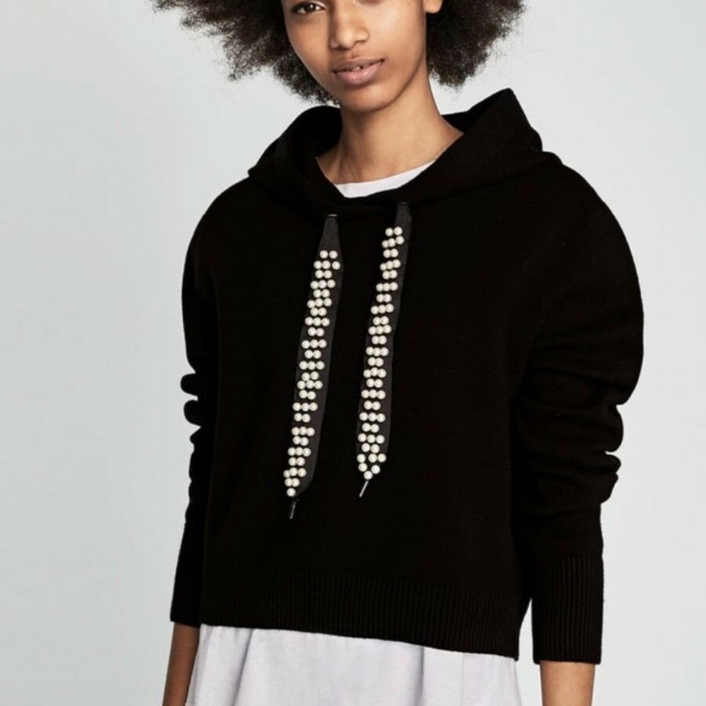 Zara Hoodie with embellished drawstrings